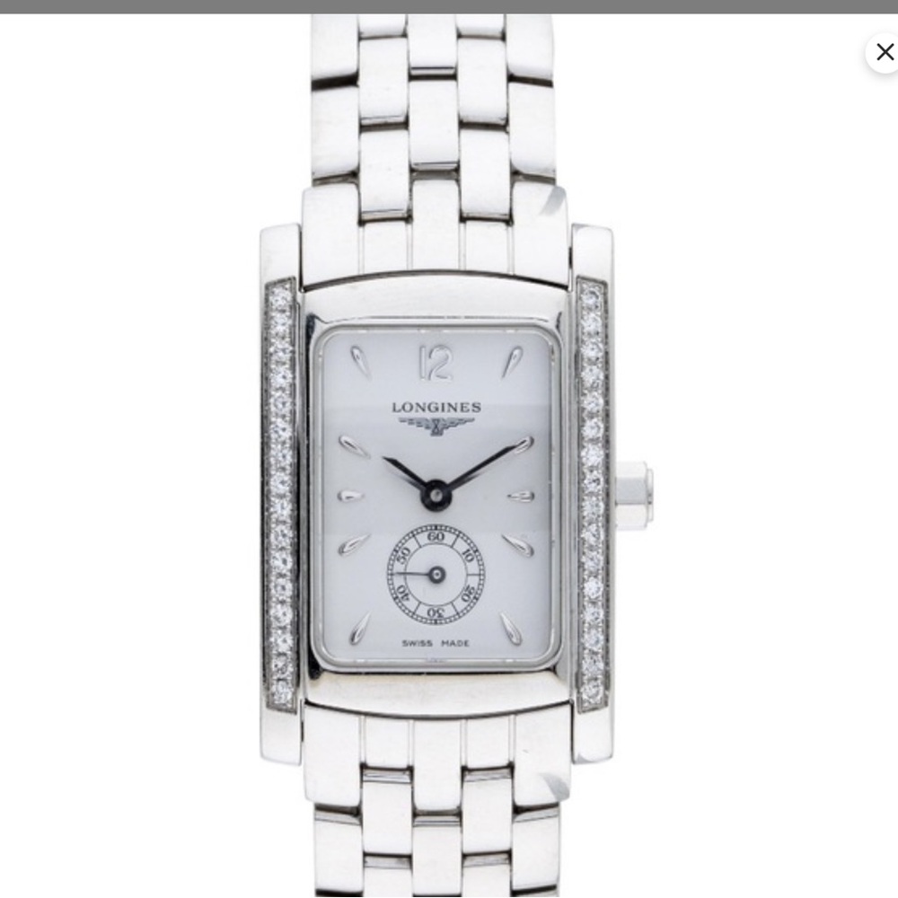 Longines Silver Rectangular Diamond-Bezel Women's… - image 8